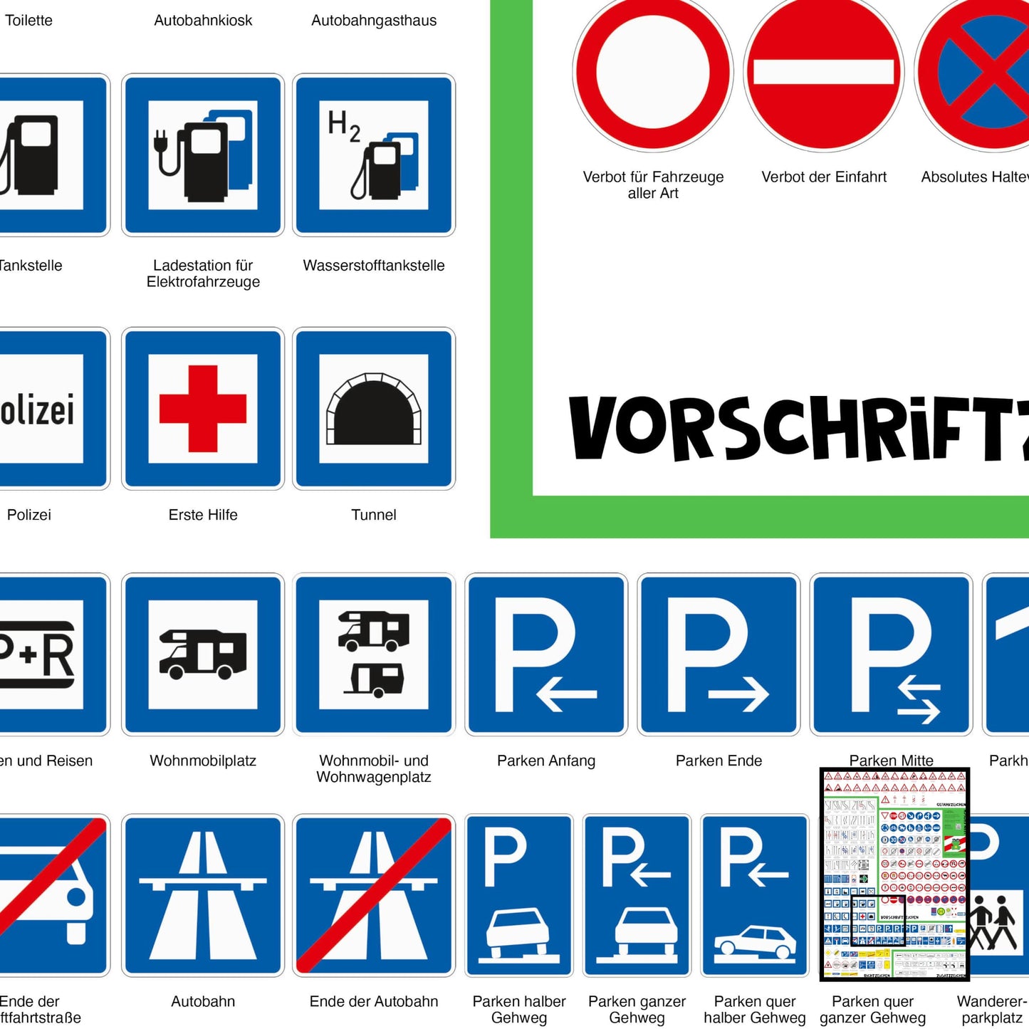 Lern Frosch© I Verkehrszeichen Poster für den Führerschein | Verkehrszeichen lernen, auffrischen & verstehen | Lernmaterial für Theorieprüfung & Straßenverkehr I XXL Format (70cm x 100cm)